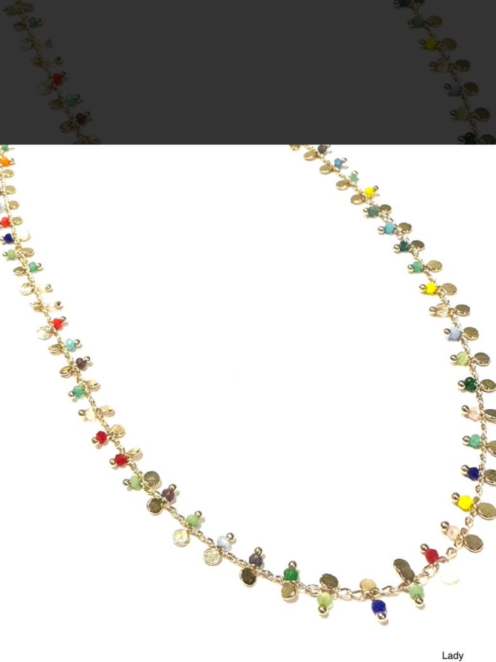 Gold-Plated Multicolor Crystal Tennis Necklace by BB